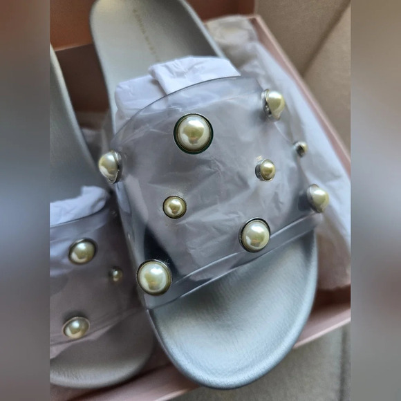 Sophia Webster, Dina Gem Slide, Silver & Pearl, Size 8/39 - NIB! - Picture 11 of 12